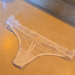 Victoria's Secret White Floral Lace Thong